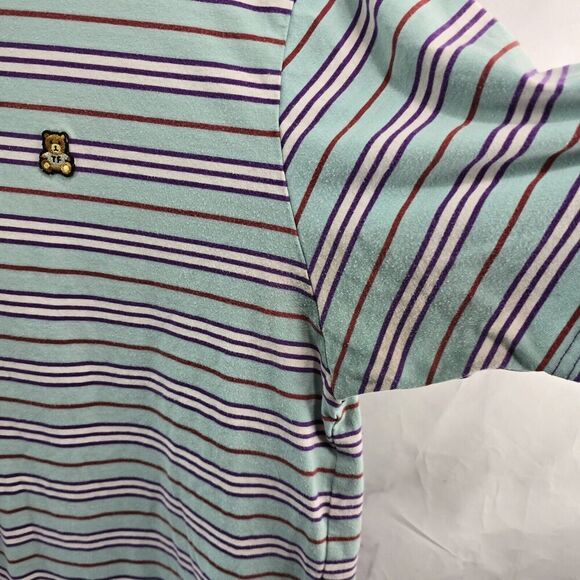 Teddy Fresh T Shirt Mens Large Blue Purple Short Sleeve Crew Striped Ringer - Picture 9 of 14
